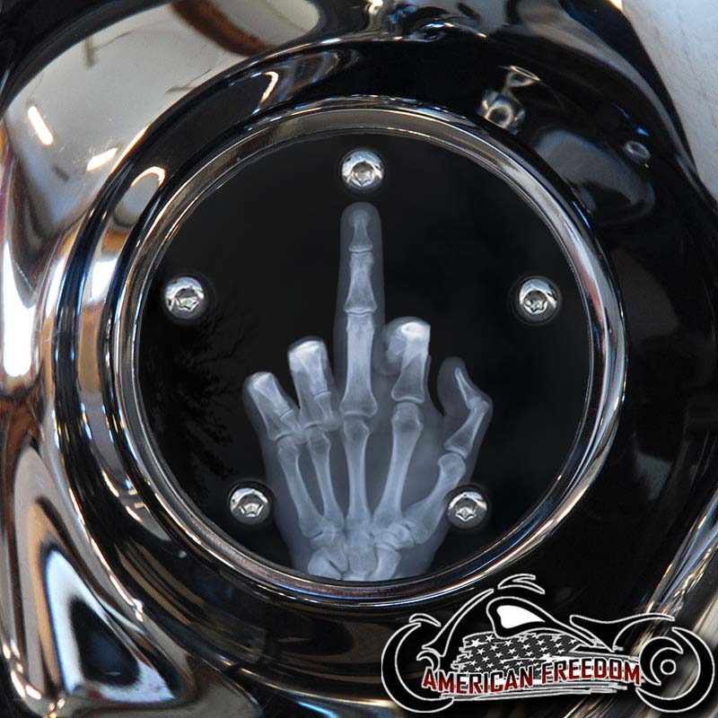Custom Timing Cover - X-Ray Middle Finger - Click Image to Close